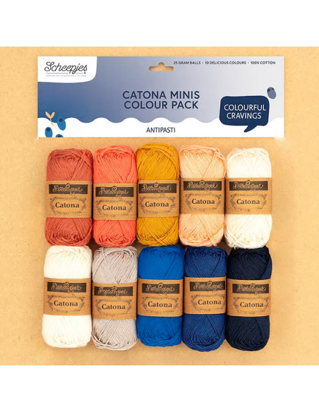 Sachet de 10 pelotes Scheepjes Catona Colour Pack - Antipasti