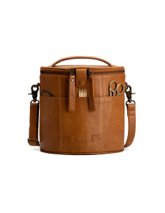 Sac de rangement en cuir pour le tricot Muud Grace - Whisky 2