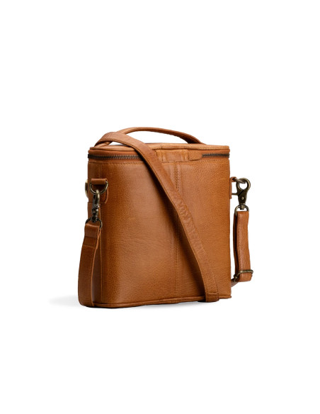 Sac de rangement en cuir pour le tricot Muud Grace - Whisky