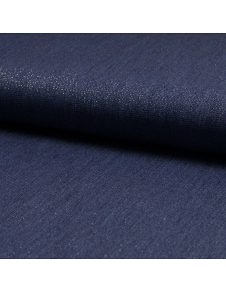 Tissu chambray lurex - Bleu