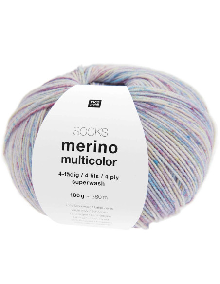 Laine à chaussettes Socks Merino multicolor 4 fils Rico Design
