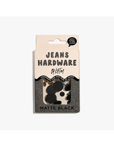 Kit de boutons jeans et rivets - Noir mat