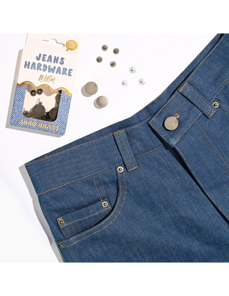 Kit de boutons jeans et rivets - Laiton