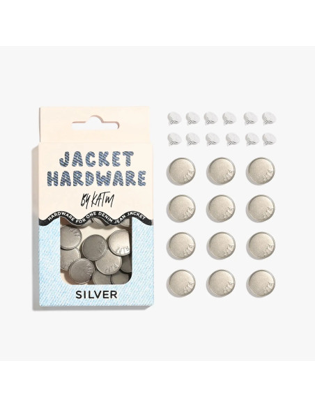 Kit de boutons jeans pour vestes - Argent