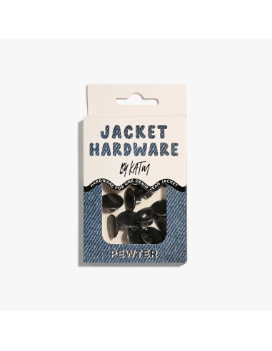Kit de boutons jeans pour vestes - Etain
