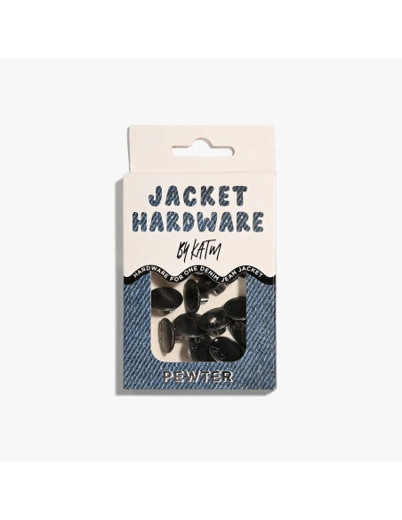 Kit de boutons jeans pour vestes - Etain