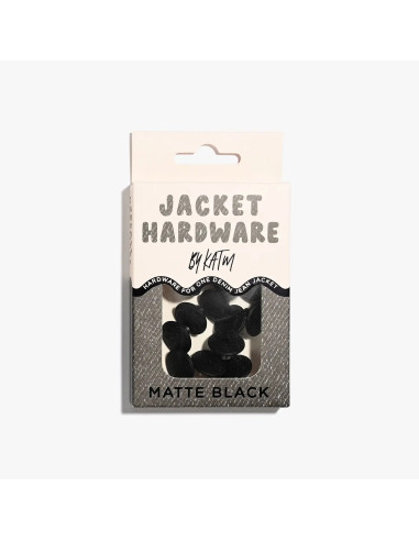 Kit de boutons jeans pour vestes - Noir mat