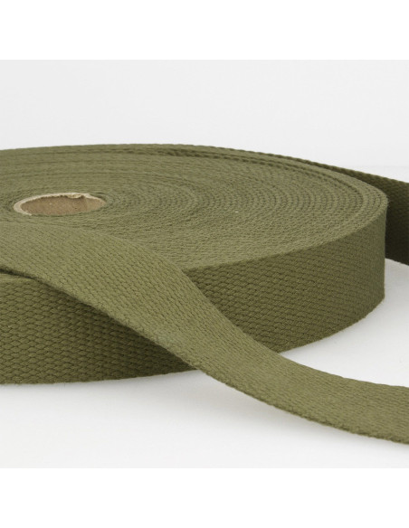 Sangle coton pour sacs - Kaki