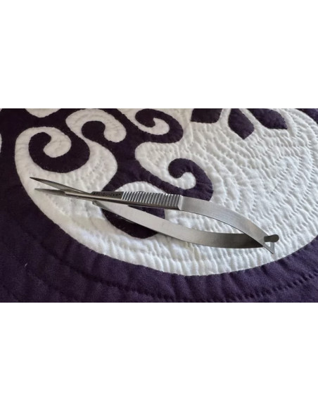 Ciseaux pincette pointe droite microdentelée 12 cm Apliquick