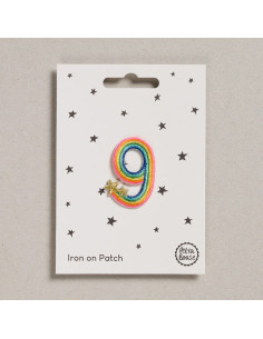 Patch thermocollant - Chiffre 9 arc en ciel