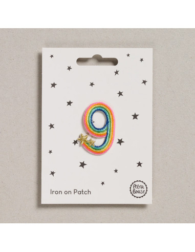 Patch thermocollant - Chiffre 9 arc en ciel