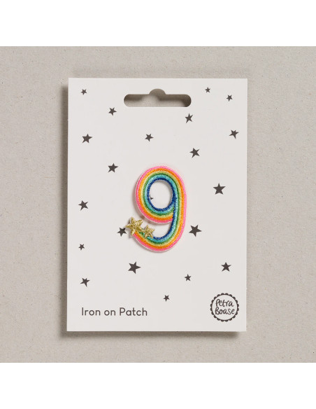 Patch thermocollant - Chiffre 9 arc en ciel