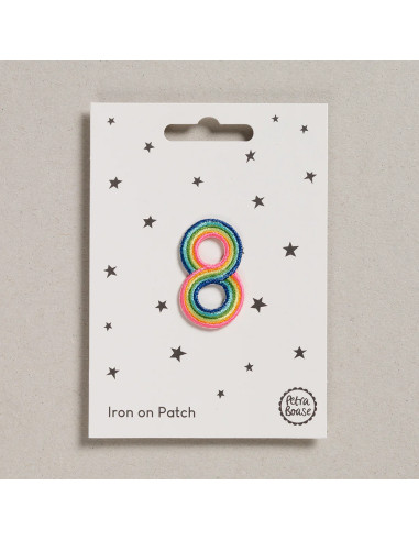Patch thermocollant - Chiffre 8 arc en ciel