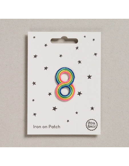 Patch thermocollant - Chiffre 8 arc en ciel