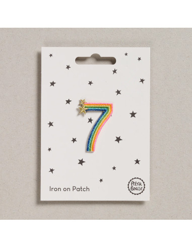 Patch thermocollant - Chiffre 7 arc en ciel