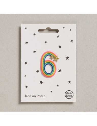 Patch thermocollant - Chiffre 6 arc en ciel