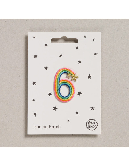 Patch thermocollant - Chiffre 6 arc en ciel