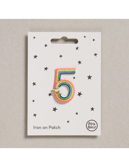 Patch thermocollant - Chiffre 5 arc en ciel
