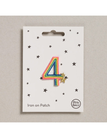 Patch thermocollant - Chiffre 4 arc en ciel