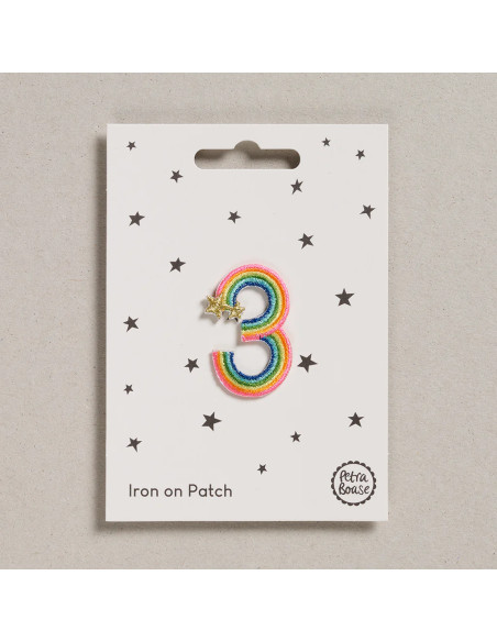 Patch thermocollant - Chiffre 3 arc en ciel