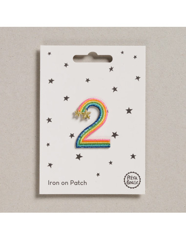 Patch thermocollant - Chiffre 2 arc en ciel