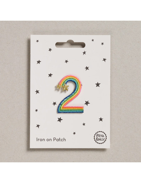 Patch thermocollant - Chiffre 2 arc en ciel