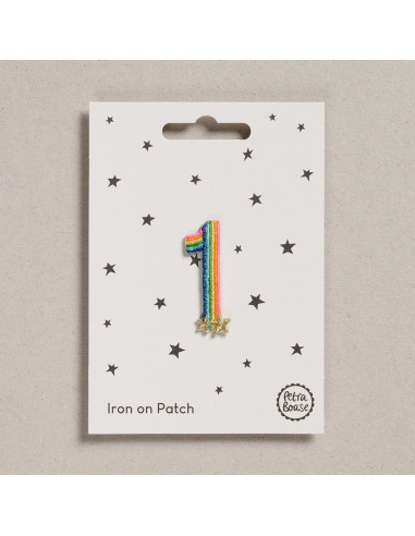 Patch thermocollant - Chiffre 1 arc en ciel