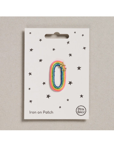 Patch thermocollant - Chiffre 0 arc en ciel