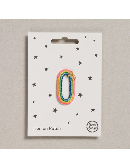Patch thermocollant - Chiffre 0 arc en ciel