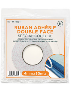 Ruban adhésif double face spécial couture 4 mm x 50 m