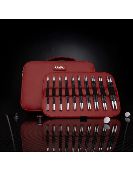 Coffret aiguilles à tricoter circulaires KnitPro Karbonz Elan