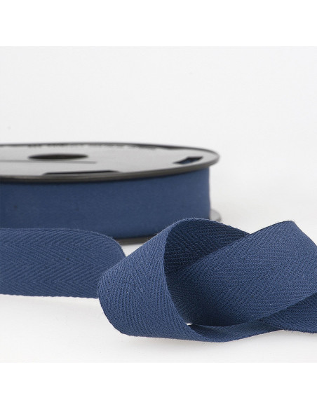 Ruban sergé coton - Bleu marine