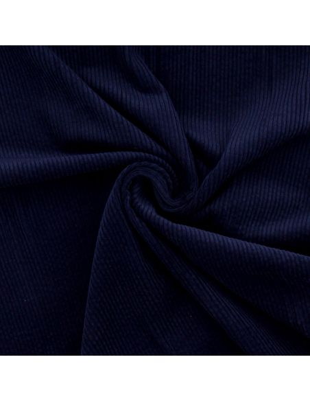 Tissu velours côtelé coton - Bleu marine