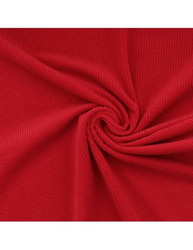 Tissu velours côtelé coton - Cerise
