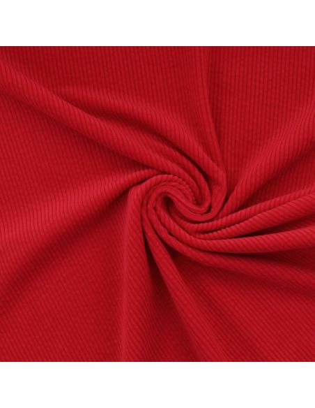 Tissu velours côtelé coton - Cerise