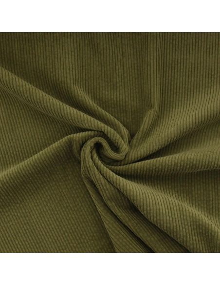 Tissu velours côtelé coton - Olive