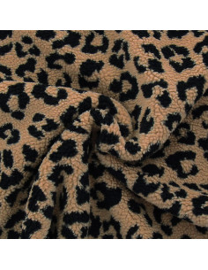 Tissu fourrure bouclette Teddy - Léopard