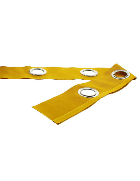 Bande à oeillets argent mat - Jaune moutarde