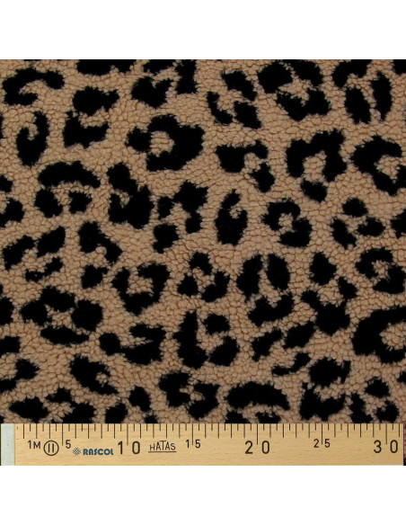 Tissu fourrure bouclette Teddy - Léopard