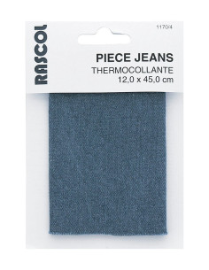Percale thermocollante pour réparation - Jeans bleu denim