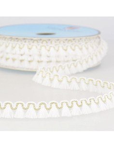 Galon franges lurex 12 mm - Blanc