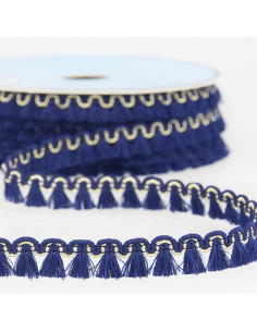 Galon franges lurex 12 mm - Bleu marine