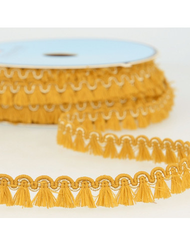 Galon franges lurex 12 mm - Moutarde