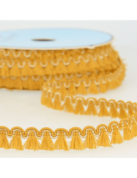 Galon franges lurex 12 mm - Moutarde