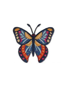 Écusson thermocollant papillon - Bleu et orange