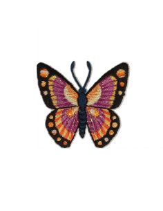 Écusson thermocollant papillon - Fuchsia et orange