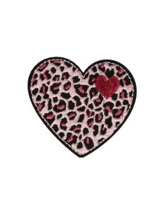Écusson thermocollant cœur - Panthère rose