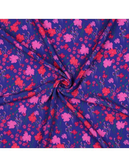 Tissu viscose - Champêtre bleu