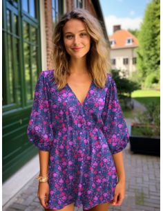 Tissu viscose - Champêtre bleu 2