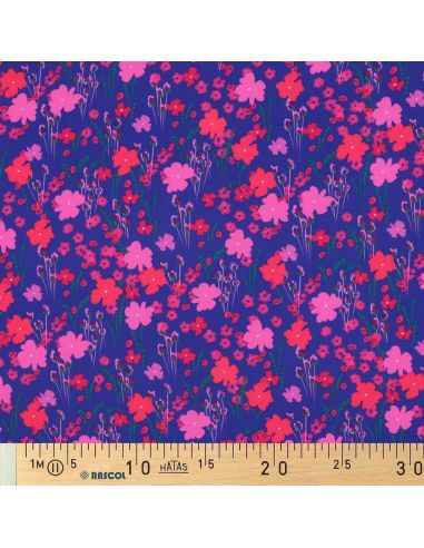 Tissu viscose - Champêtre bleu
